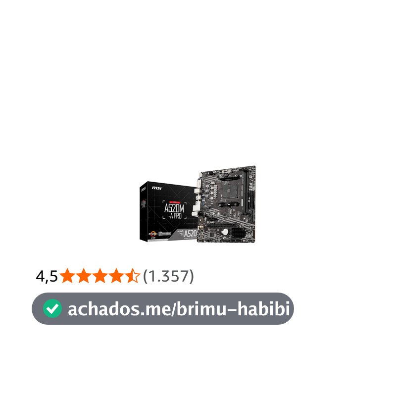 Placa Mãe MSI A520M-A PRO (AM4/2xDDR4/HDMI/DVI-D/M.2/USB 3.2)