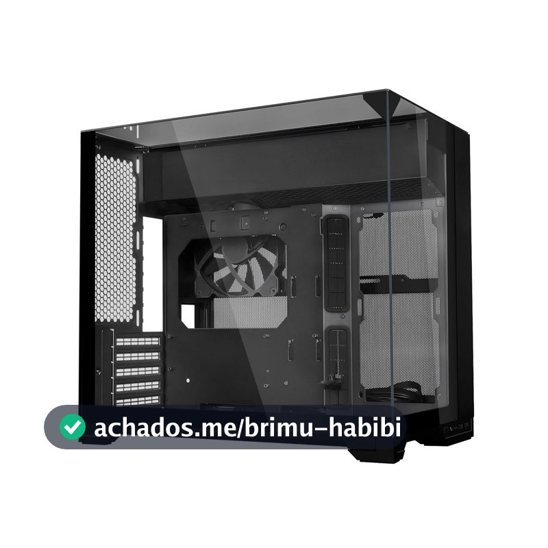 Gabinete Lian Li O11 Vision-M Preto Aquário Micro-ATX com 1 Fan 140 mm Painéis Triplos em Vidro Temperado com Suporte de Placa de Vídeo Integrado USB 3.2 Tipo-C O11VMX BLACK