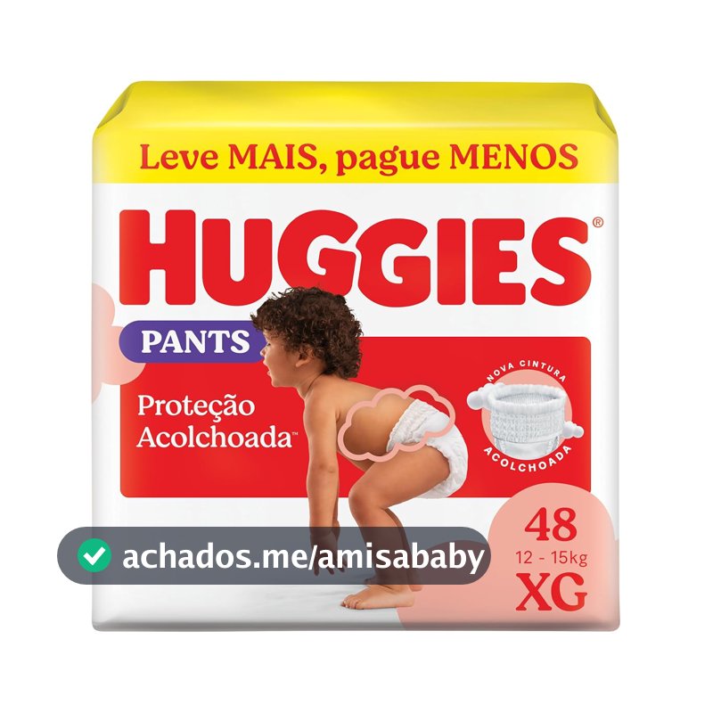 Fralda Pants Huggies Supreme Care, Tamanho XG, 12-15kg, 48 Unidades, Estilo Roupinha com Cintura Acolchoada