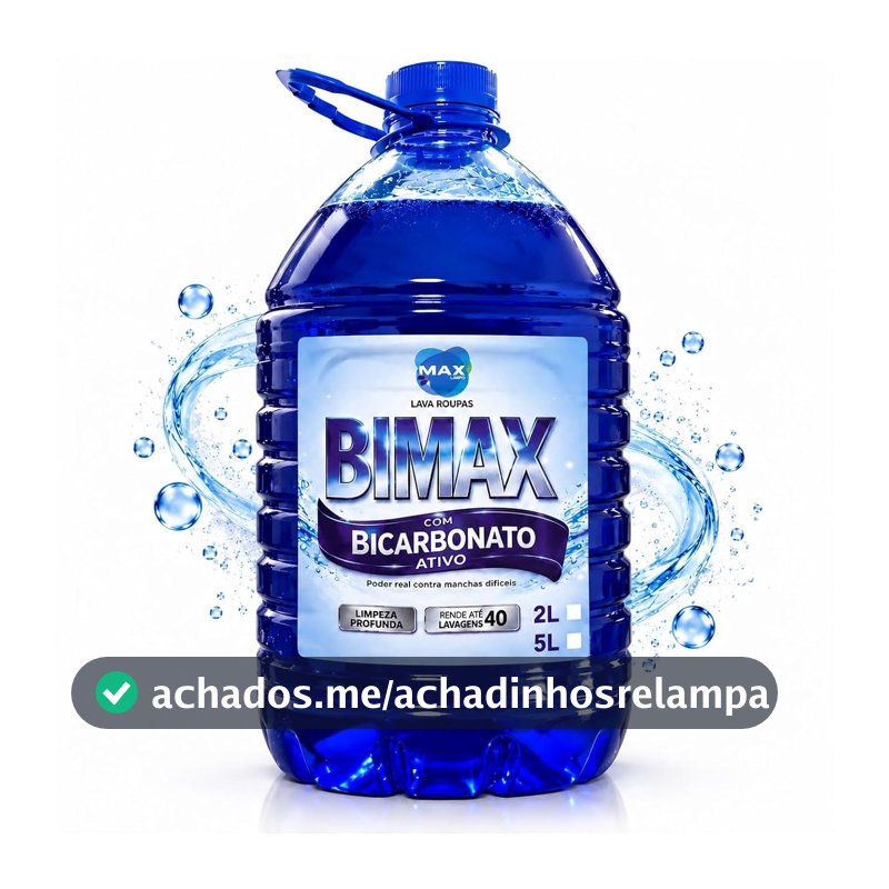 Lava Roupas Com Bicarbonato BIMAX 5L - Limpeza Profunda