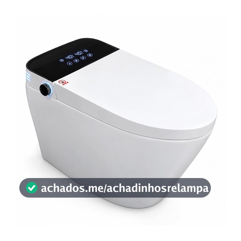 Sanitario Vaso Inteligente Banheiro Smart Voltagem 110v com Led Automatico Digital Moderno Tampa (Tampa Preta)