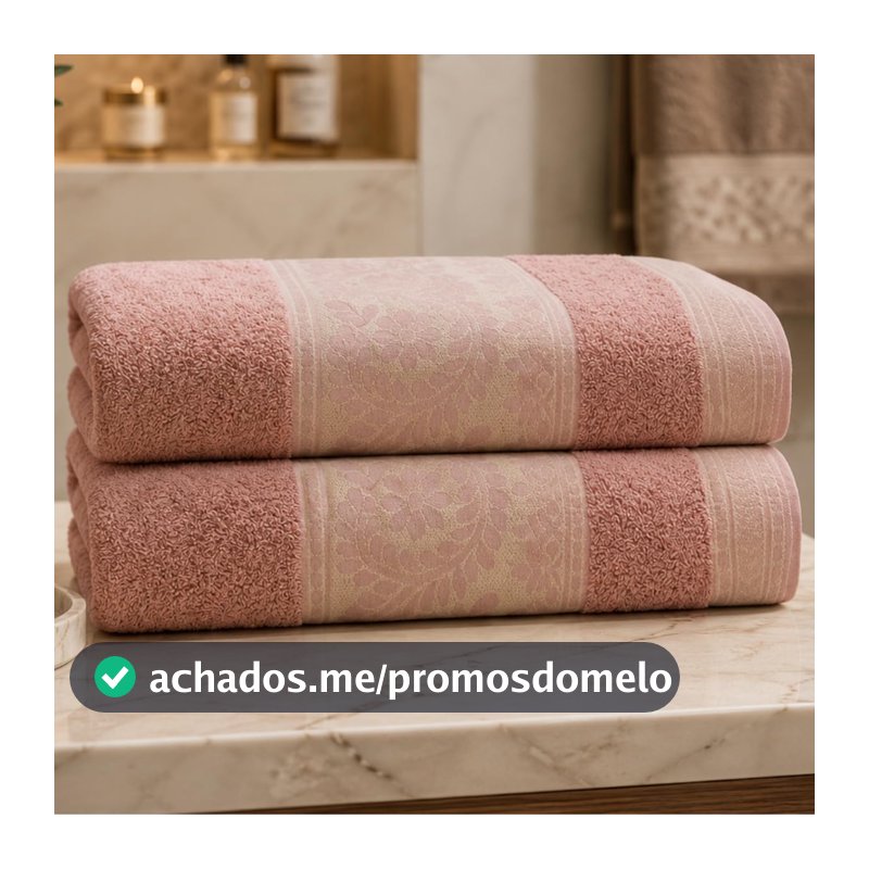 Kit 2 Toalha De Banho Banhão Gigante Felpuda Macia Alta Absorção Premium (Rose)