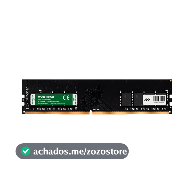 Memória RAM Macrovip DDR4 8GB 3200 MT/s CL22 Preto MV32N22/8