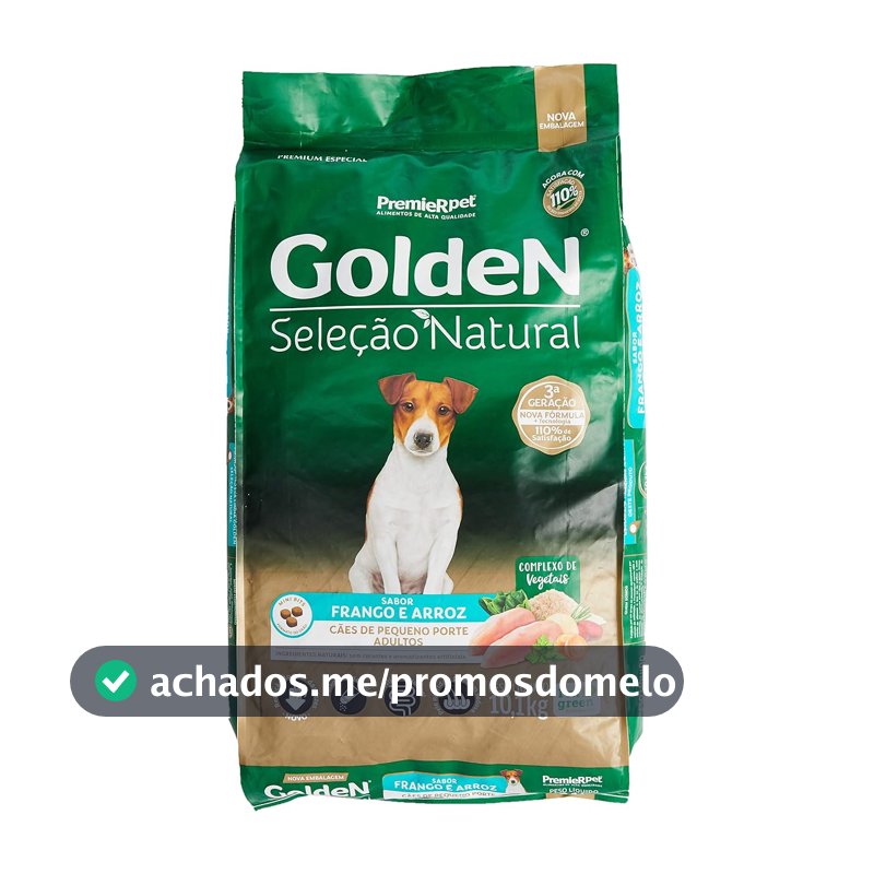 Golden Seleção Natural Ração para Cães Adultos, PremieR Pet, 10.1Kg