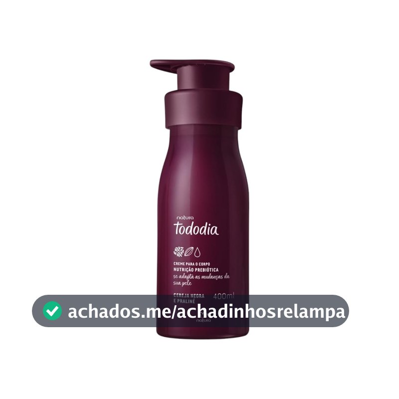 Creme Hidratante Tododia Cereja Negra e Praliné Natura 400ml