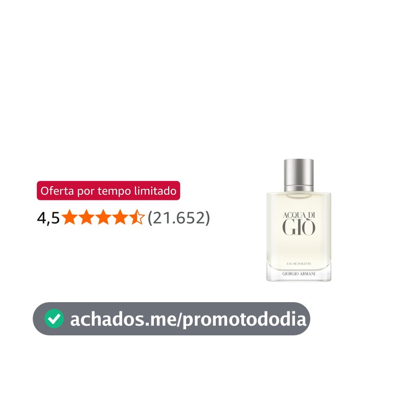 Armani Beauty, Acqua di Giò Eau de Toilette, Giorgio Armani, Perfume Masculino Refilável, Fragrância Cítrica, Aquática e Fresca com Notas de Bergamota, Cedro, Patchouli, Jasmim e Almíscar