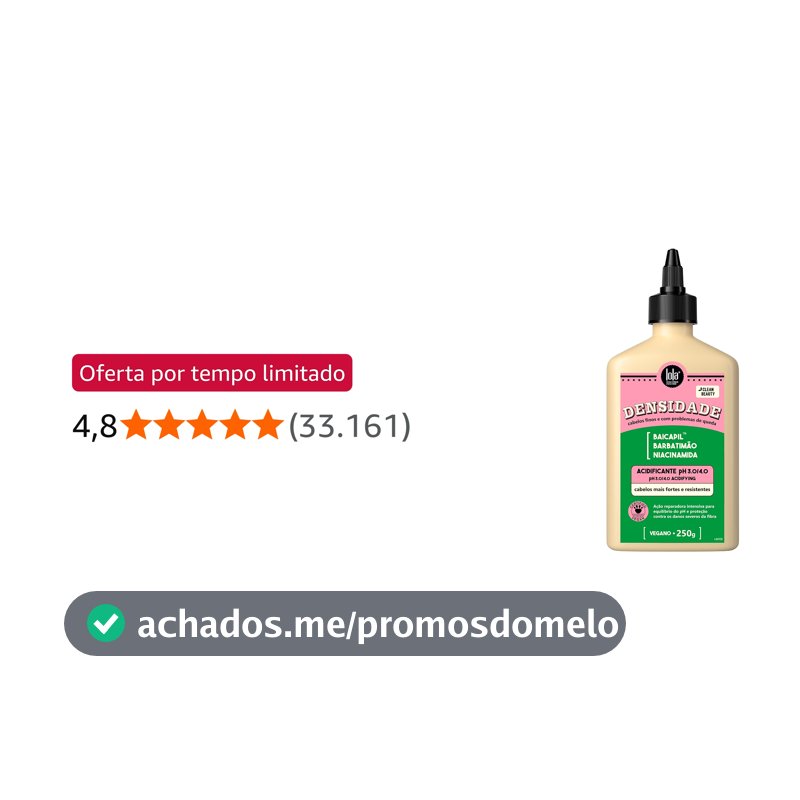 Densidade Acidificante Capilar 250g, Lola Cosmetics