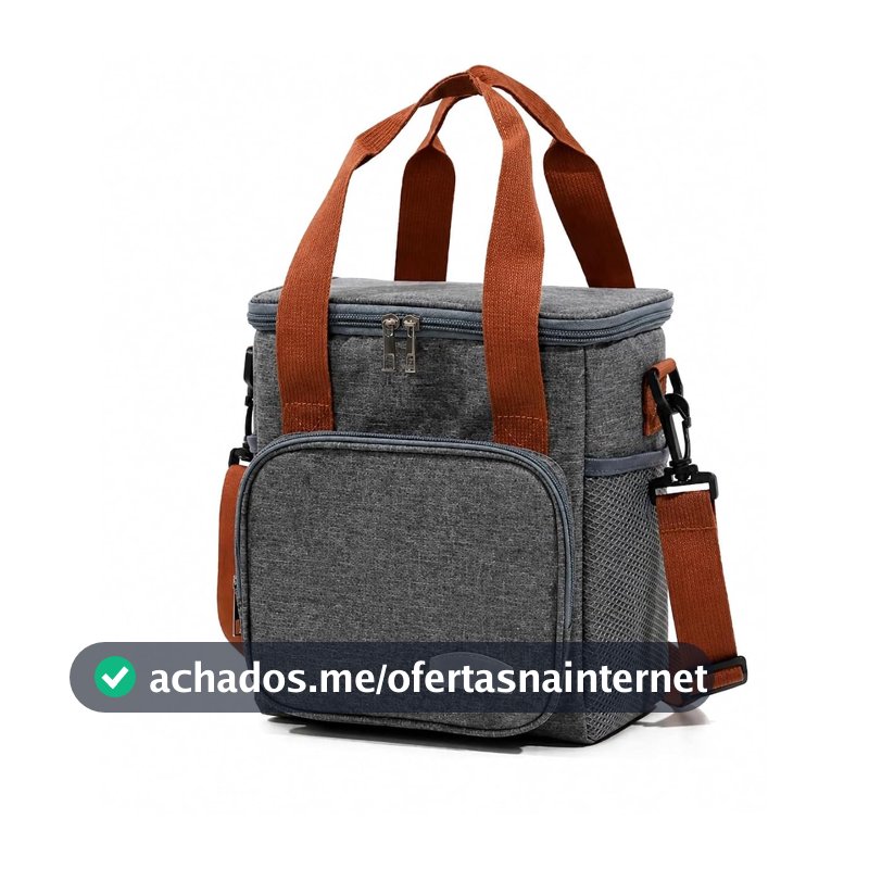 Bolsa Térmica Marmiteira Dupla Camada Grande com Alça Regulável e Compartimentos Separados Isolamento Térmico Reforçado Ideal para Trabalho Academia Escola Viagens e Camping Premium (CINZA)