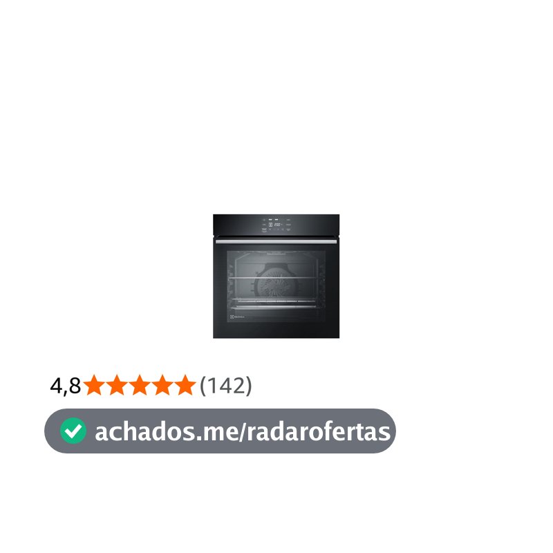 Forno de Embutir Elétrico Electrolux 80L Experience Air fryer, PerfectCook360 e Painel Touch (OE8EA)