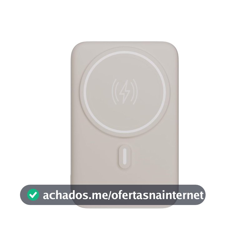 Geonav Power Bank, Carregador Portátil Universal por Indução 10.000mAh, Carregamento rápido, Suporte Dobrável, Compatível com MagSafe® PB10MAGOW Off White