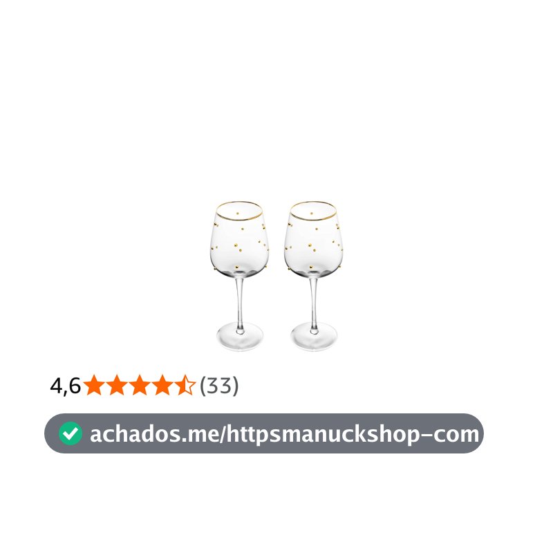 WOLFF - Conjunto 2 Taças para Vinho Balls Fio de Ouro 350ml Vidro