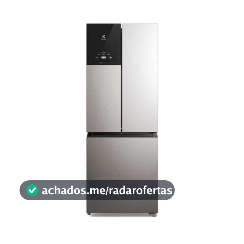 Geladeira Electrolux Frost Free Inverter 480L Efficient AutoSense 3 Portas Inox Look (IM7S) 127V