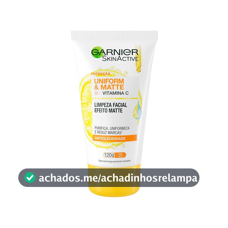 Sabonete Facial Uniform & Matte Garnier Vitamina C Antioleosidade 120g