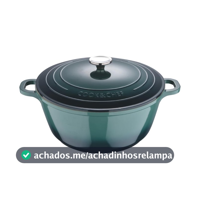 Bergner - Caçarola c/Tampa Alumínio Fundido 5,8 L, Ø28cm, Verde e Creme