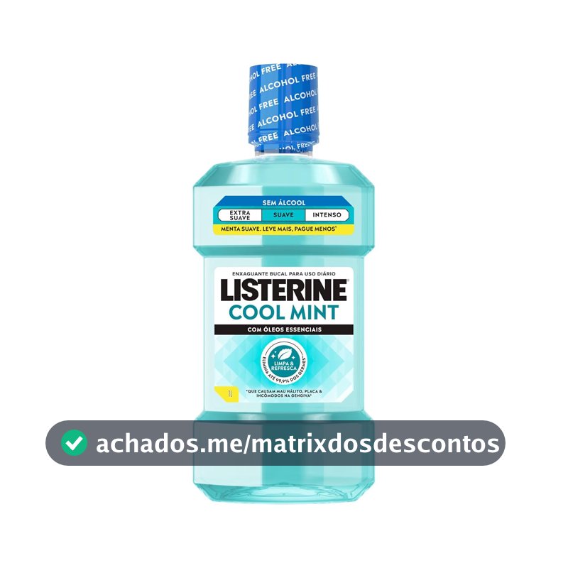Enxaguante Bucal Listerine Cool Mint, Sem Álcool, 1L