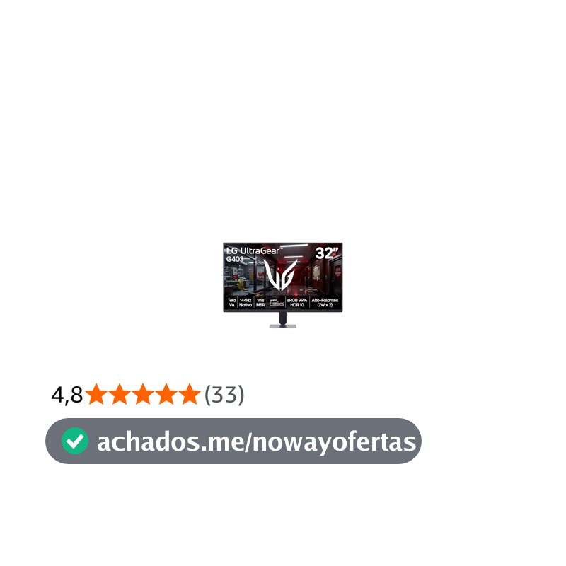 Monitor LG UltraGear - Tela VA FHD 32”, 144Hz nativo, 1ms (MBR), AMD FreeSync, HDR10, sRGB 99%, Preto - 32G403B