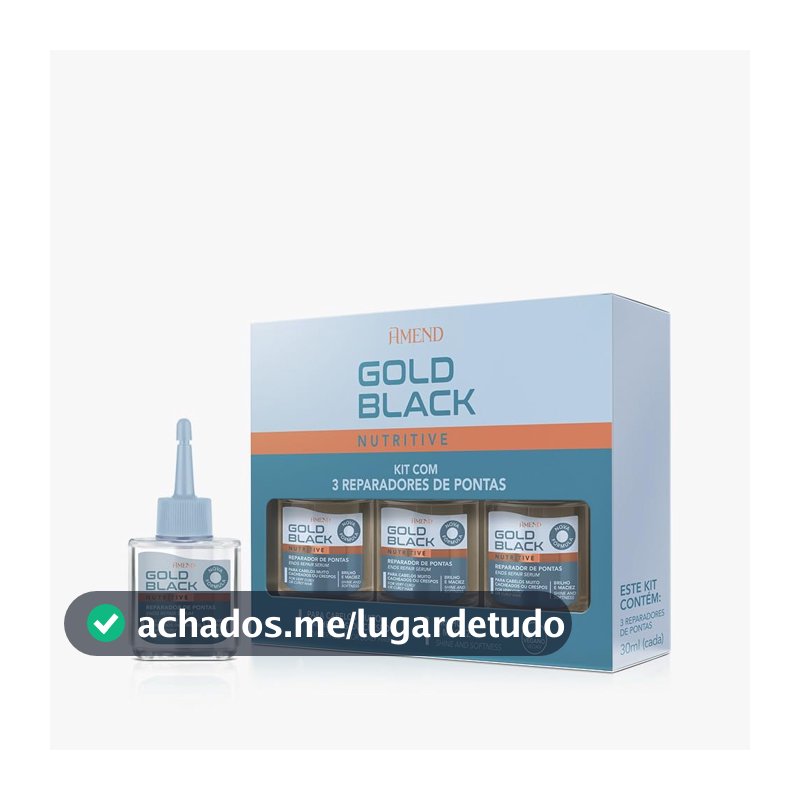 Kit 3 Óleos Reparadores Amend Gold Black Nutritive