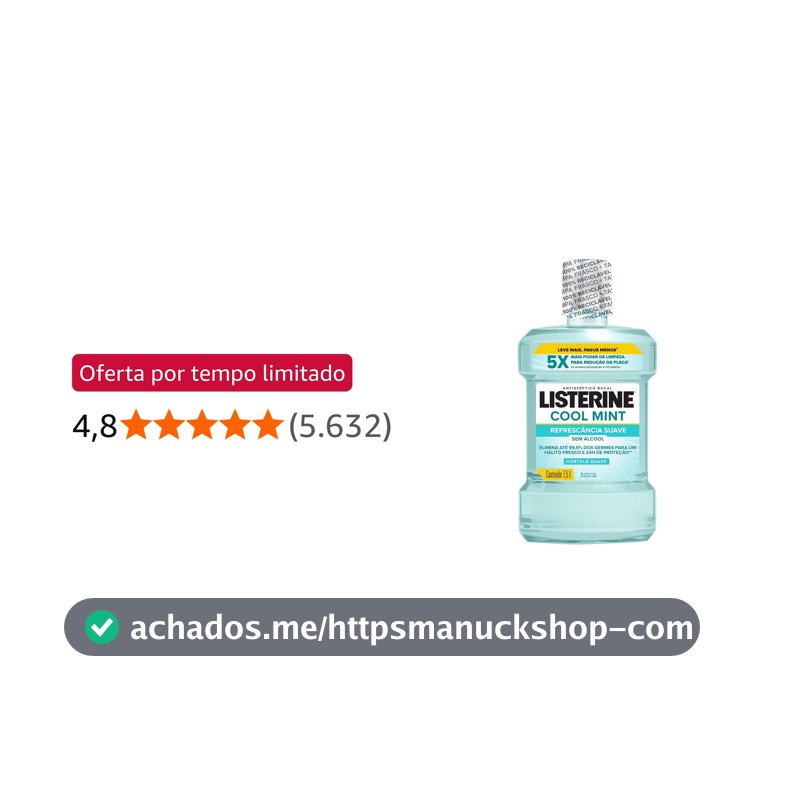 Enxaguante Bucal Listerine Cool Mint, Sem Álcool, 1,5L