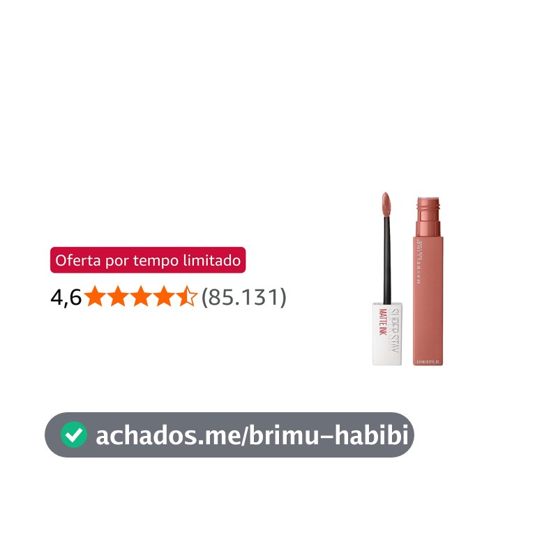 Maybelline SuperStay Matte Ink Batom Líquido Matte Longa Duração 16H com Aplicador Preciso, Não Transfere e Cor Intensa, Acabamento Matte Confortável, Cor 65 Seductress Nude Bege, 5ml