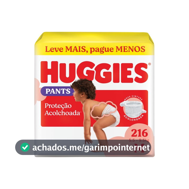 Huggies Fralda Pants Descartável Proteção Acolchoada M - 216 fraldas