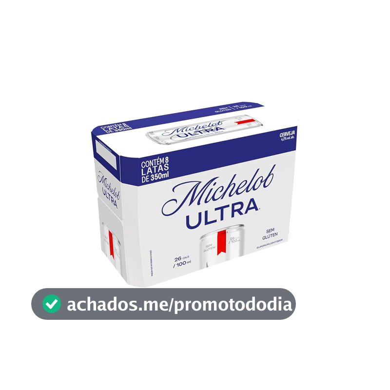 Cerveja Michelob Ultra, Lata 350ml, Pack com 8 unidades