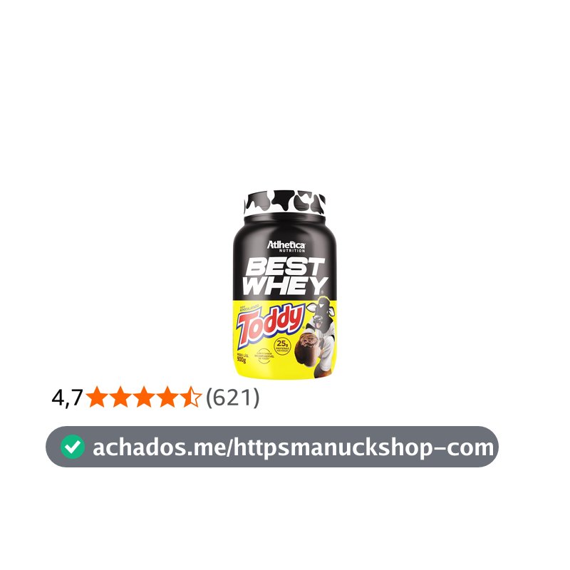 Atlhetica Nutrition Best Whey Achocolatado Toddy Athletica Nutrition 900G.