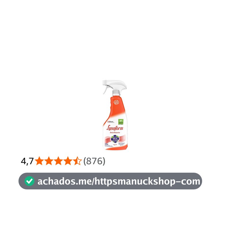 Lysoform Suave Odor, Desinfetante em Spray, Limpeza Pesada e Eficiente, 500ml