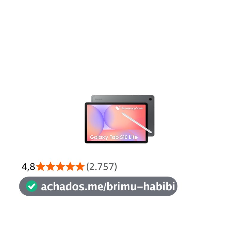 Galaxy Tab S10 Lite, 128GB, Tela 10.9", WIFI, Cinza