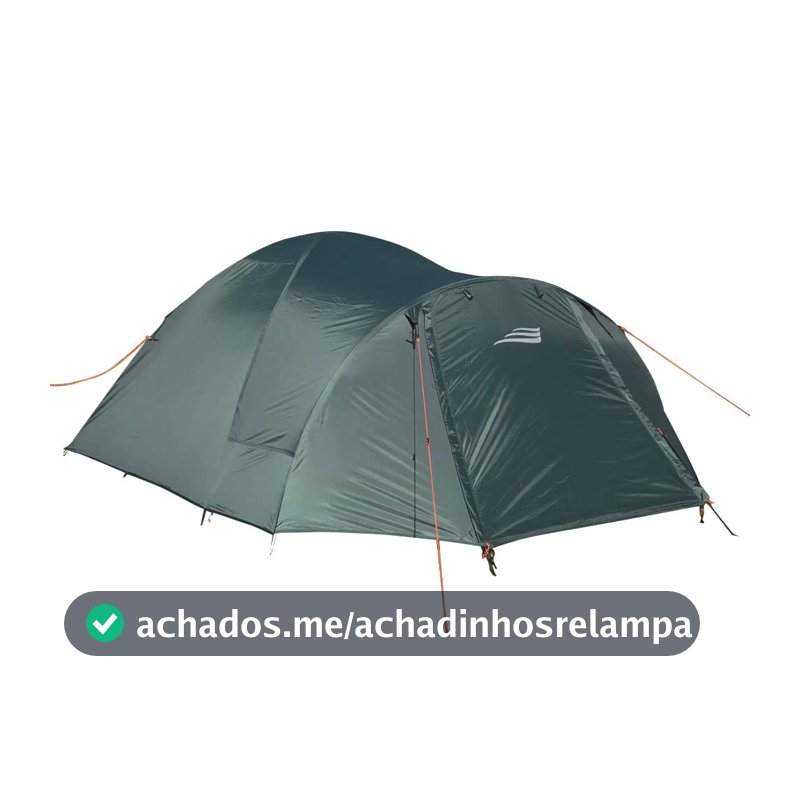 NAUTIKA, Barraca para acampamento portátil e leve Modelo Patagonia com capacidade para 4 pessoas. Coluna d’água de 3.000mm. Modelo Iglu autoportante com sobreteto completo. Verde e cinza