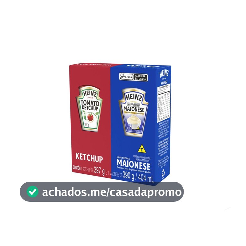 Heinz Pack Ketchup 397G + Maionese 390G