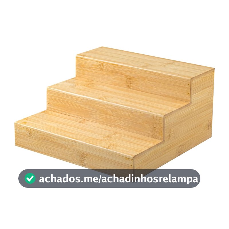 Ou Organizador Multinível Linha Keep com 3 Níveis 25 x 25 x 13 cm Bambu