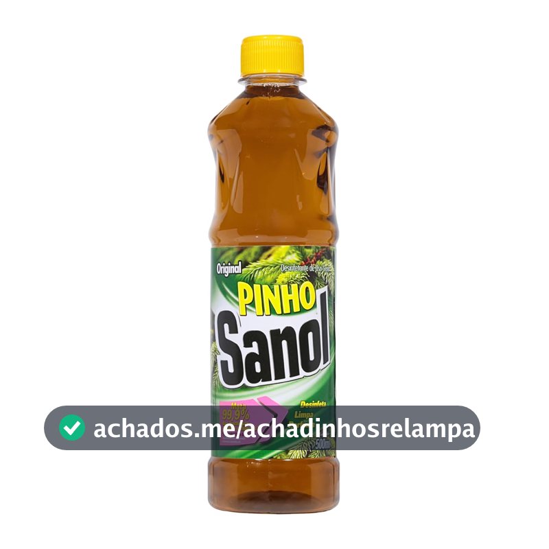 Desinfetante Líquido para uso Geral, Pinho Original, Sanol, 500 ml, Marrom