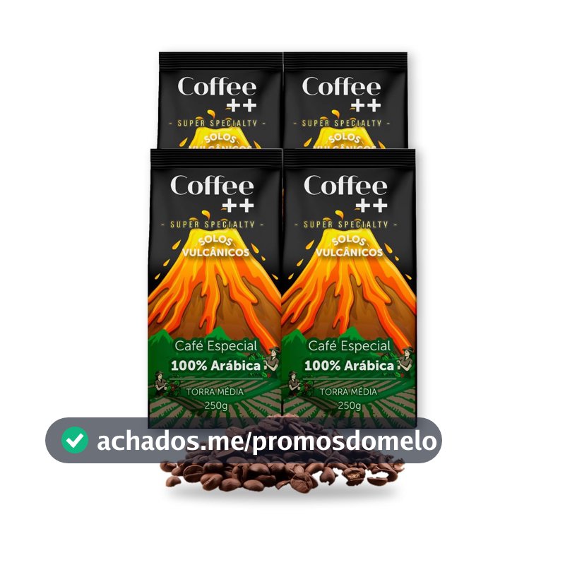 Kit 4 Pacotes Café Especial em Grãos Coffee Mais Variedades: Solos Vulcânicos - 100% Arábica - 100% Arábica (4x250g)