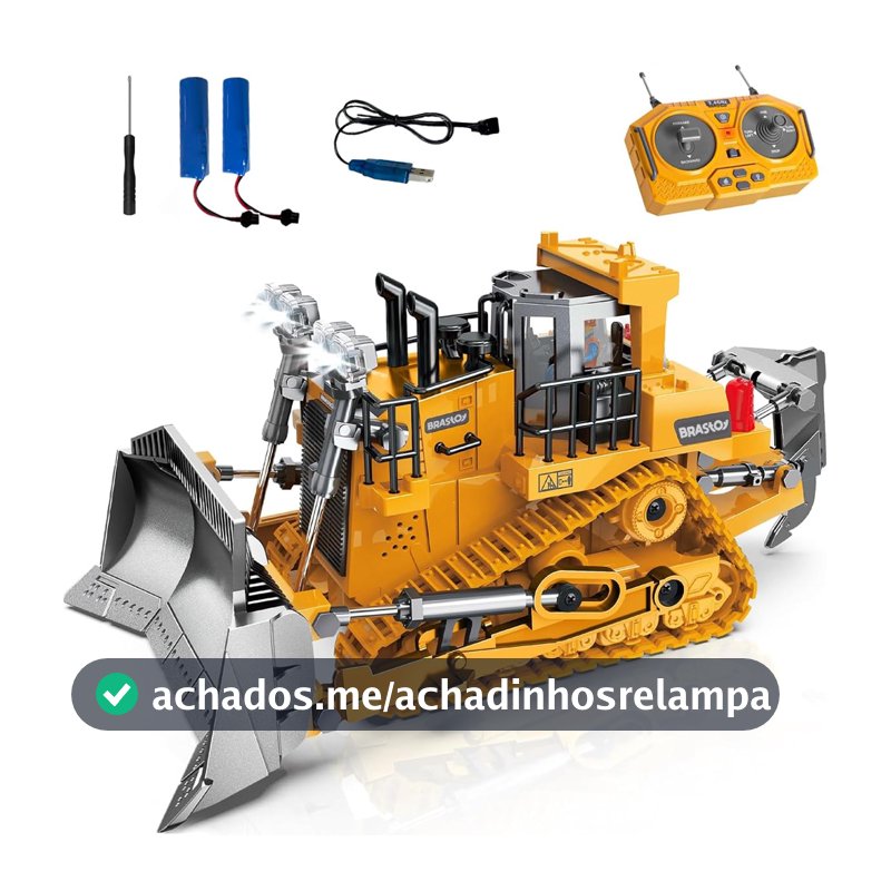 Bulldozer de Controle Remoto 2,4 Ghz - - Aminhão de Construção de Controle Remoto, Ideal para Crianças de 6 Anos ou Mais