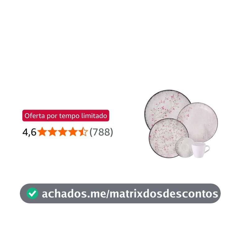 Tramontina Aparelho de Jantar Floralis em Porcelana Decorada 20 Peças