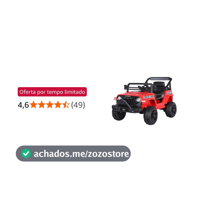 Carrinho Elétrico Infantil Mini Jipe Ride On 12v Maxi Toys (Vermelho)