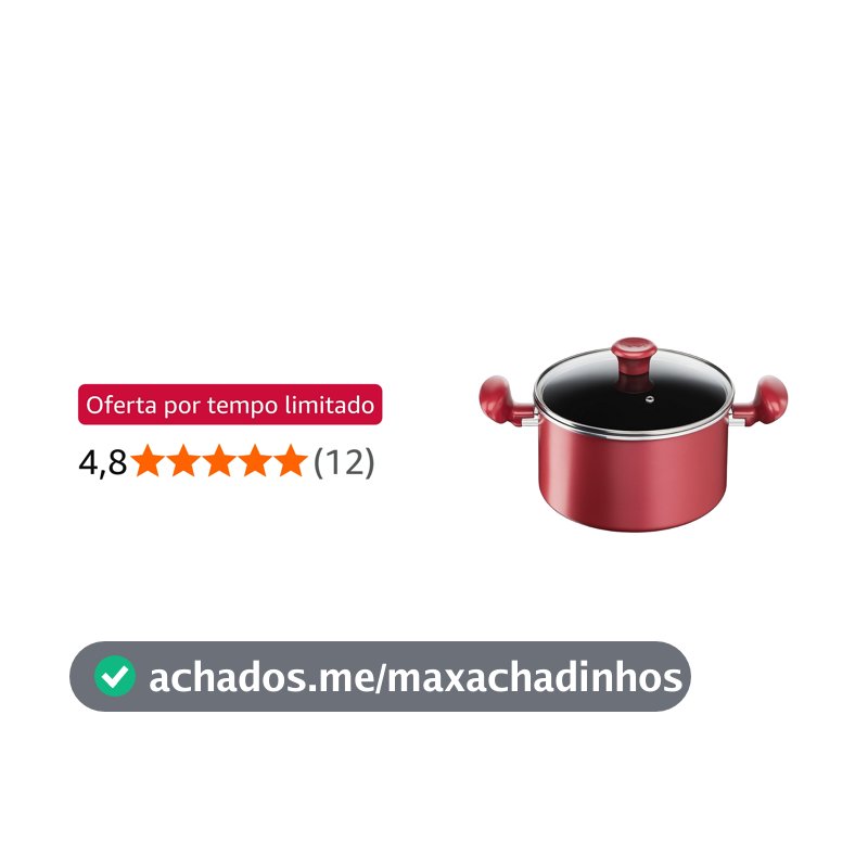 Caçarola Tefal So Chef 22 cm Vermelha – Revestimento Antiaderente Titanium, Fundo de Indução para Todas as Fontes de Calor, Indicador de Temperatura Thermo-Sinal e Alta Espessura