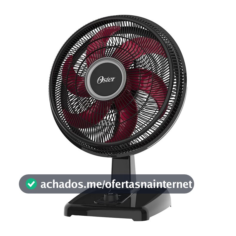 Ventilador Oster Power Fresh 2 em 1, 110V, Preto/Vermelho, 140W, OVTR481