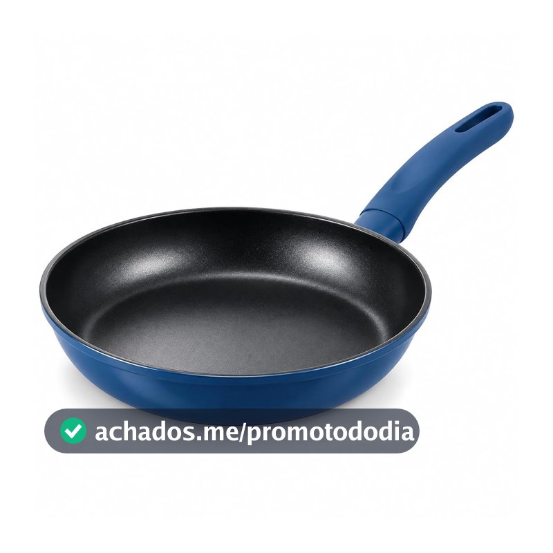 Frigideira Azul 24cm 1,5L com Revestimento Cerâmico Antiaderente, Cabo Soft Touch, Fundo para Indução, Gás, Elétrico e Cerâmico