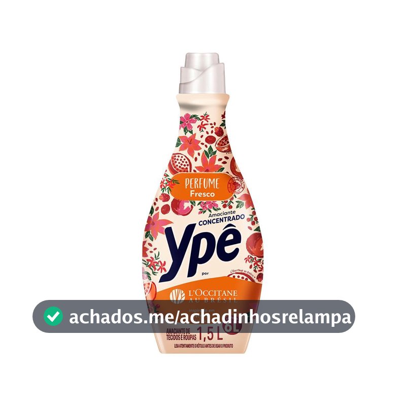 Ypê Amaciante de Roupa Concentrado Ninfa das Águas L'Occitane au Brésil Frasco 1,5l