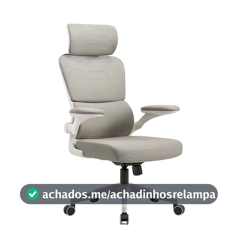 Cadeira Ergonômica Kidino com Encosto Ajustável, Apoio de Braço Rebatível, Assento Macio, Malha Respirável e Rodízios – Suporta até 150kg, Ideal para Escritório e Home Office