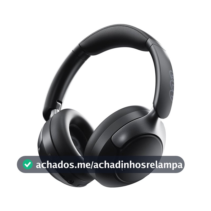 QCY H3 PRO ANC Fone de Ouvido Bluetooth, Headphone ANC Adaptáveis, Cancelamento Ativo de Ruído de 50 dB, Áudio sem fio de Alta Resolução LDAC, 55 Horas de Reprodução, Preto