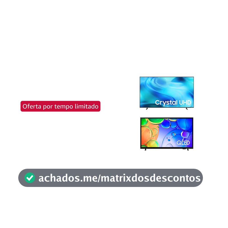 Samsung Combo Smart TV 70" Crystal UHD 4K U8000H + Samsung Smart TV 43" QLED Full HD