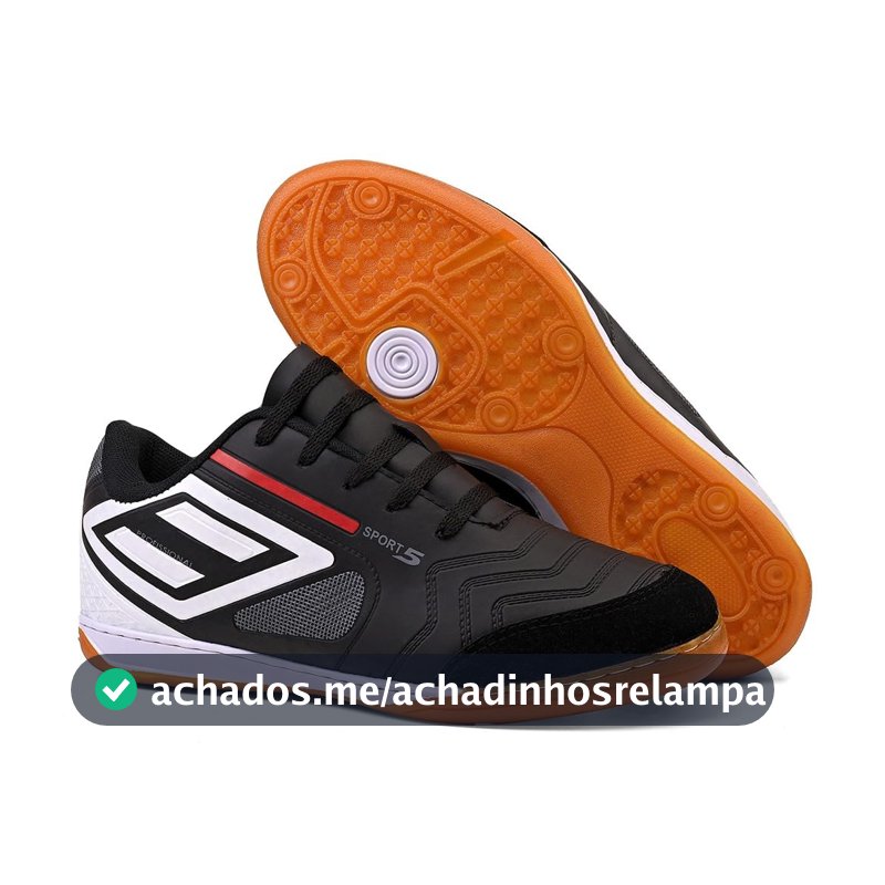 Chuteira Futsal de Salão Sport 5 Profissional Masculina Feminina Confortável Resistente Costurada