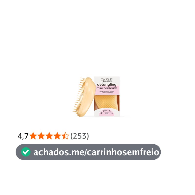Tangle Teezer - Escova de cabelo desemabaraçadora The Original Mini para todos os tipos de cabelo, úmido e seco, Cor: Amarelo