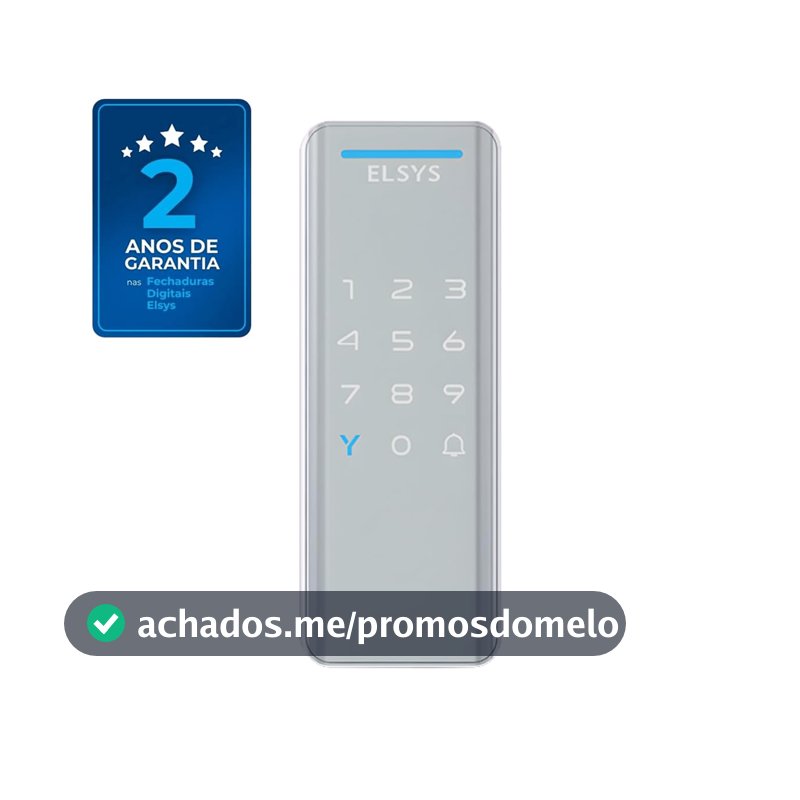 Fechadura Digital de Sobrepor, Abertura por senha ou tag, Pop, Prata, DS1100V, Elsys
