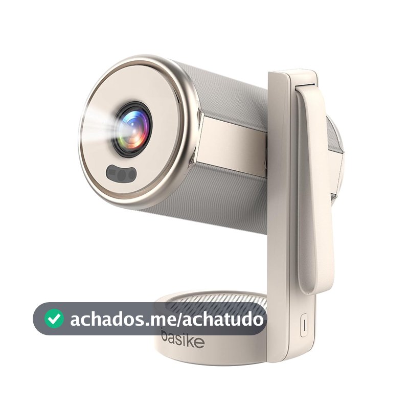 Basike Projetor portatil, Projetor Inteligente Full HD 1080P 15000 Lumens, 2.4G+5G+WIFI 6 Android 12, Bluetooth 5.4, Suporte 4K e Montagem 180° -Cinema Portátil para Casa, Sala de Aula e Reuniões