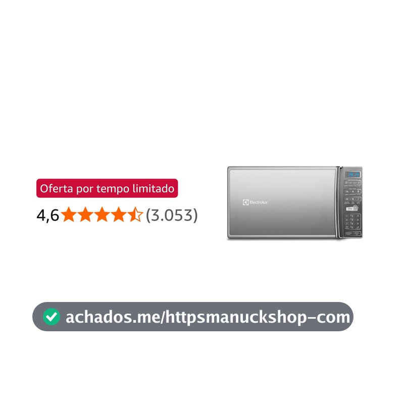Micro-ondas Electrolux 27L cor Inox Espelhado com 55 receitas pré-programadas (MS37R) - 127V