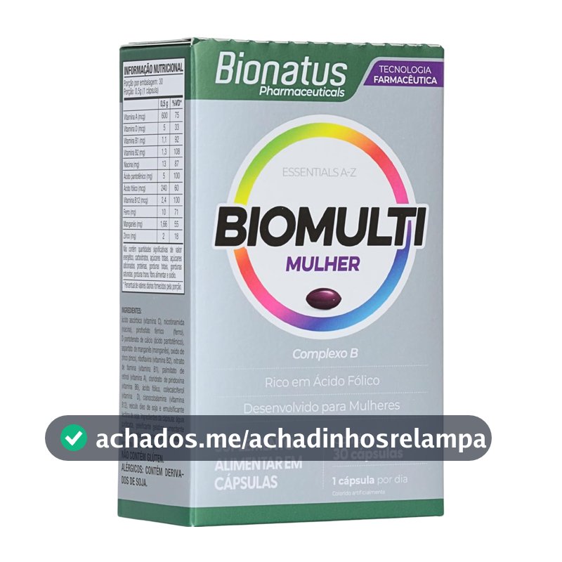 Bionatus, BioMulti, Mulher, Suplemento alimentar, 30 cápsulas, Cinza
