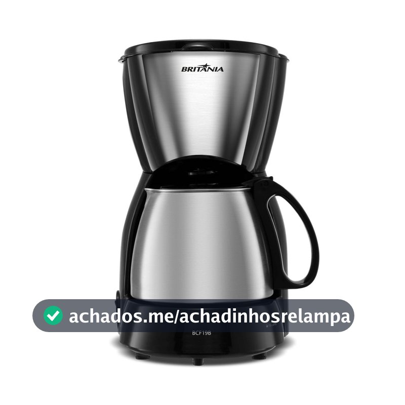 Philco Cafeteira Britânia 18 Cafézinhos Jarra de Inox BCF19B 550W Preto 127V